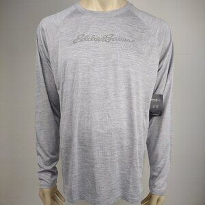 NWT Eddie Bauer Swim gray heathered long sleeve performance shirt mens XL